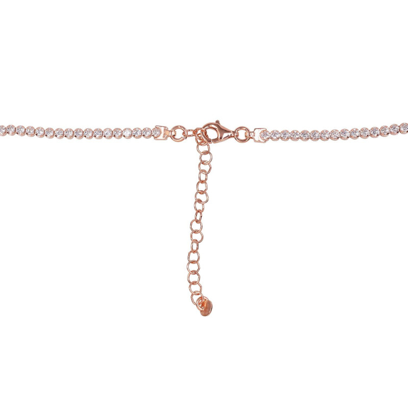 Silver necklace 2500145(PAu-R)_CZ, Silver 925°, red gold (Plating), Zirkons