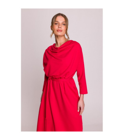 S403 Sukienka oversize z modalu - czerwona