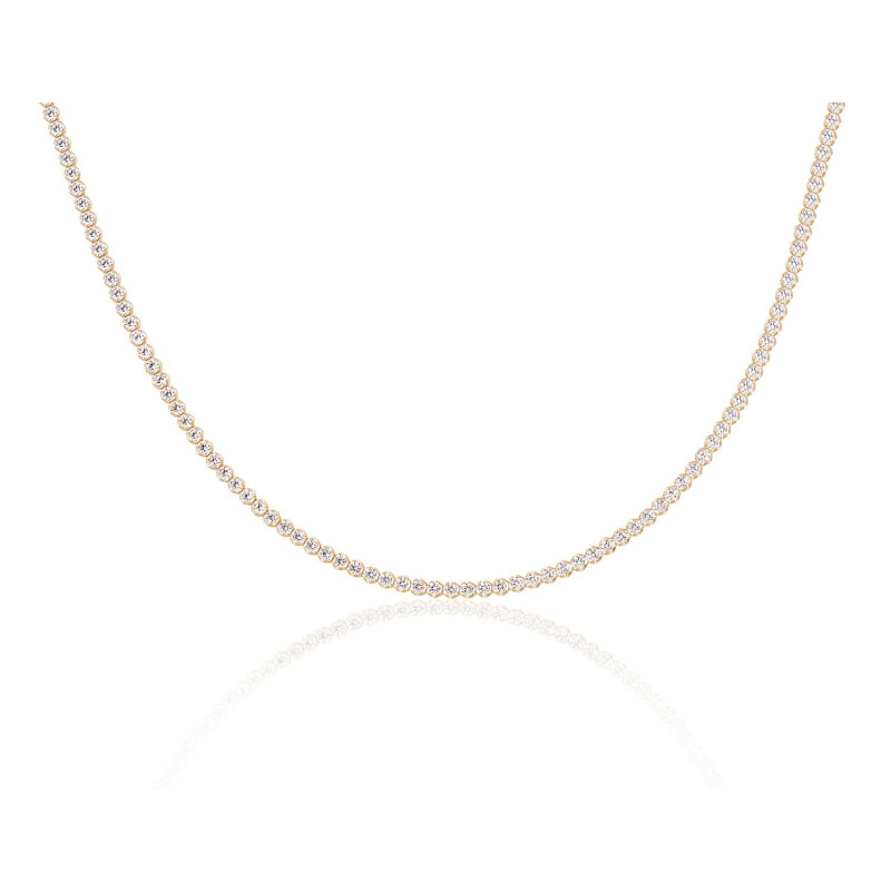 Silver necklace 2500145(PAu-Y)_CZ, Silver 925°, yellow gold (Plating), Zirkons