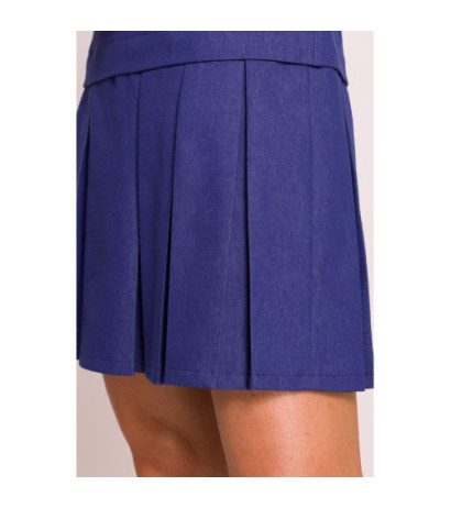 M842 Sukienka z plisowanym dołem - niebieska