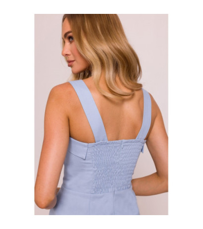 M843 Sukienka ołówkowa z odpinanymi ramiączkami - błękitna