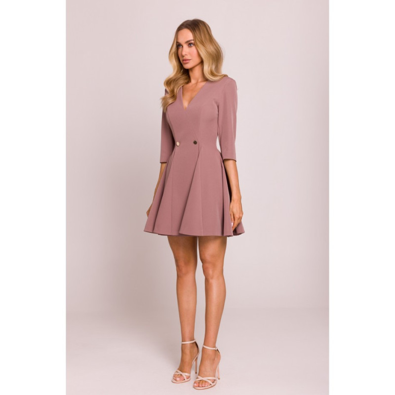 M848 Sukienka mini z klinami - mokka