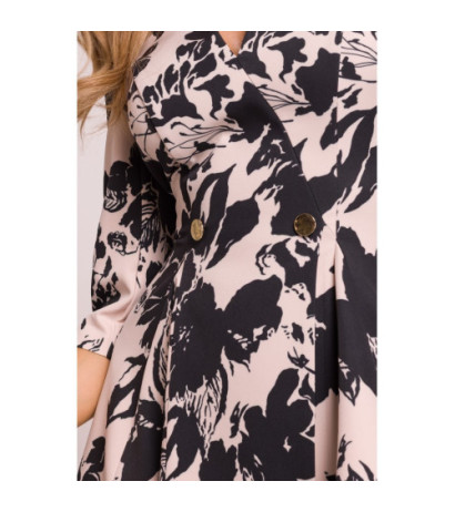 M849 Wzorzysta sukienka mini z klinami - model 1