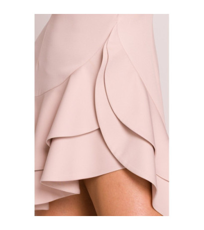 M850 Sukienka z falbanami - jasny beżowy