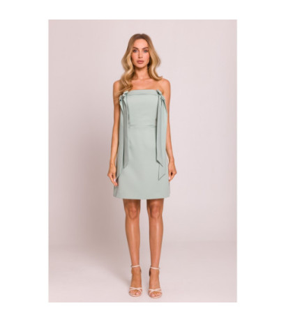 M851 Sukienka gorsetowa z kokardkami - miętowa