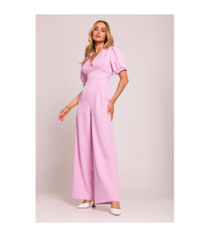 M852 Kombinezon z głębokim dekoltem - cukierkowy róż