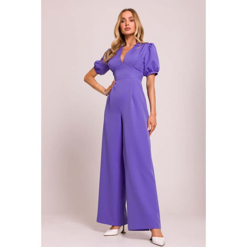 M852 Kombinezon z głębokim dekoltem - jasnofioletowy