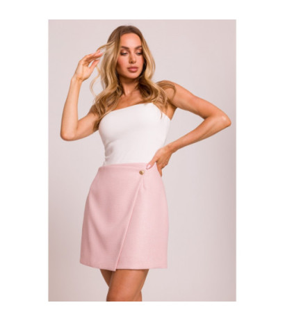 M854 Mini spódniczka na zakładkę - brzoskwiniowa