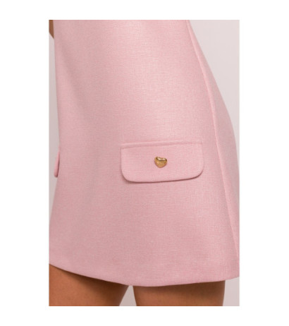 M855 Mini sukienka trapezowa - brzoskwiniowa