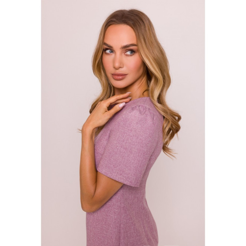 M855 Mini sukienka trapezowa - marsala