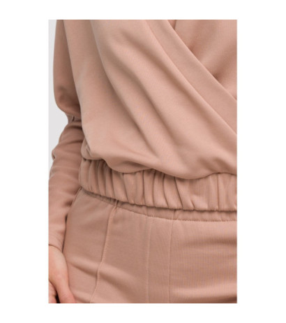 B292 Bluza z kopertowym dekoltem - mokka