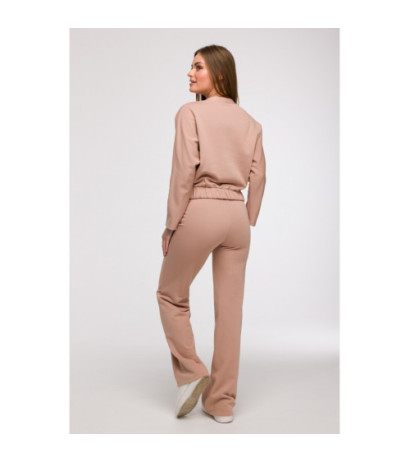 B292 Bluza z kopertowym dekoltem - mokka