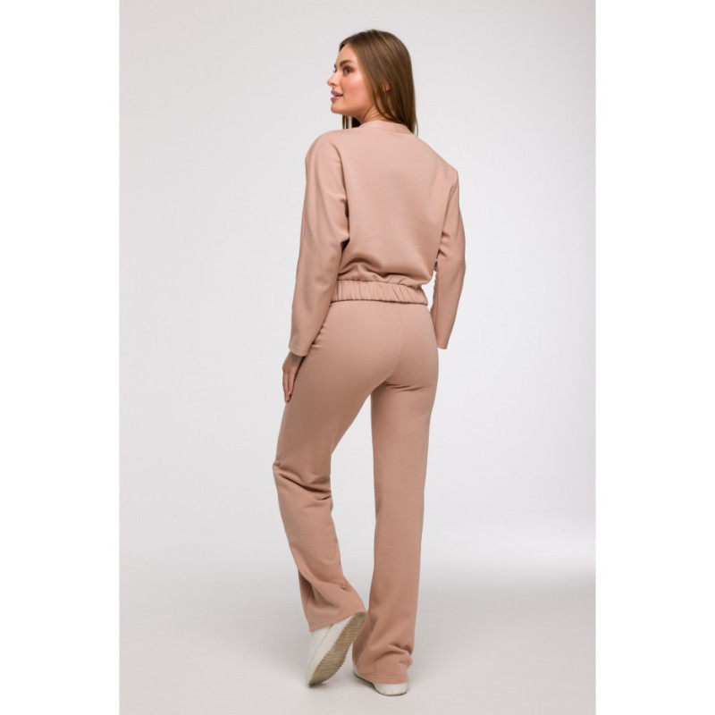 B292 Bluza z kopertowym dekoltem - mokka