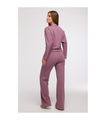 B292 Bluza z kopertowym dekoltem - wrzosowa