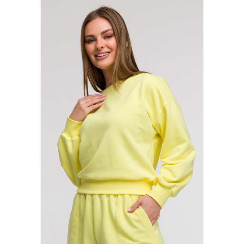 B293 Bluza z otwartymi plecami - cytrynowa