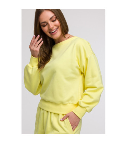 B293 Bluza z otwartymi plecami - cytrynowa