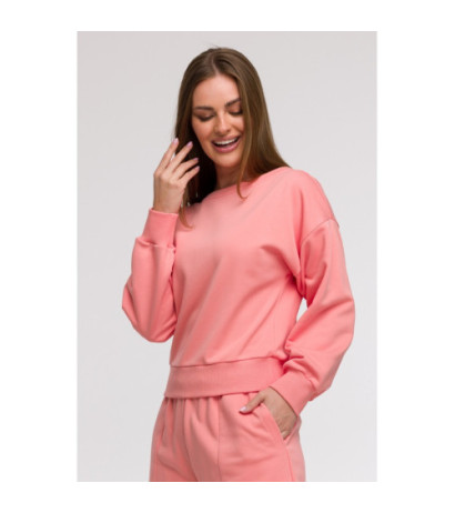 B293 Bluza z otwartymi plecami - koralowa
