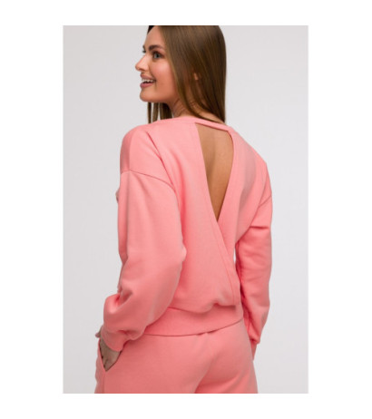 B293 Bluza z otwartymi plecami - koralowa