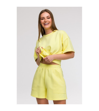 B295 Szorty z kieszeniami - cytrynowe
