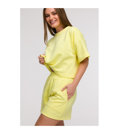 B295 Szorty z kieszeniami - cytrynowe