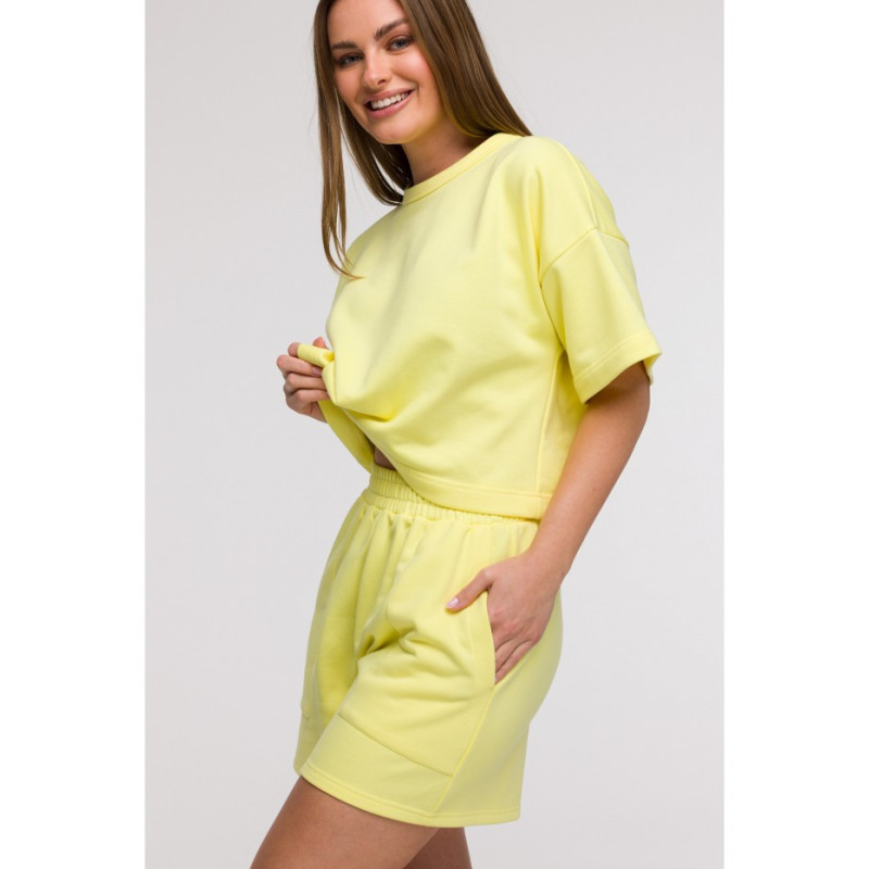 B295 Szorty z kieszeniami - cytrynowe