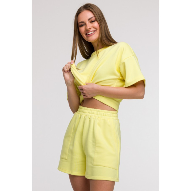 B295 Szorty z kieszeniami - cytrynowe