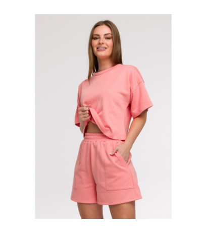 B295 Szorty z kieszeniami - koralowe