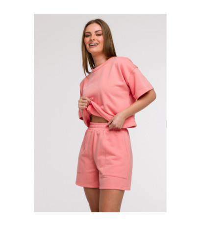 B295 Szorty z kieszeniami - koralowe