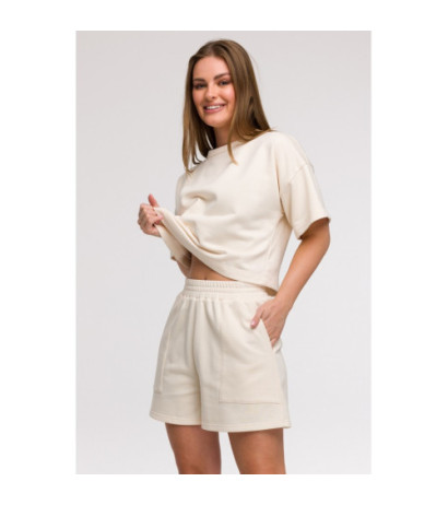 B295 Szorty z kieszeniami - waniliowe