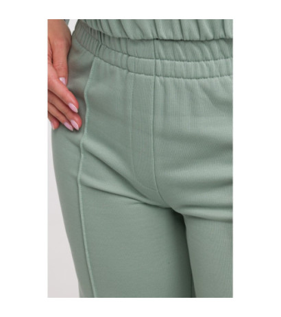 B296 Spodnie dresowe z przeszyciami - miętowe