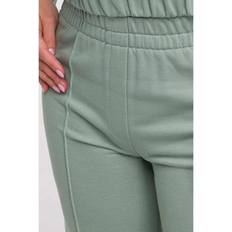 B296 Spodnie dresowe z przeszyciami - miętowe