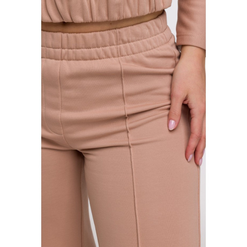 B296 Spodnie dresowe z przeszyciami - mokka