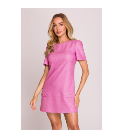 M855 Mini sukienka trapezowa - fuksja