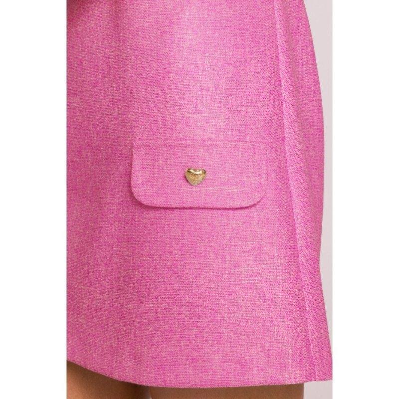 M855 Mini sukienka trapezowa - fuksja