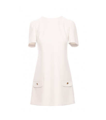 M855 Mini sukienka trapezowa - śmietankowa