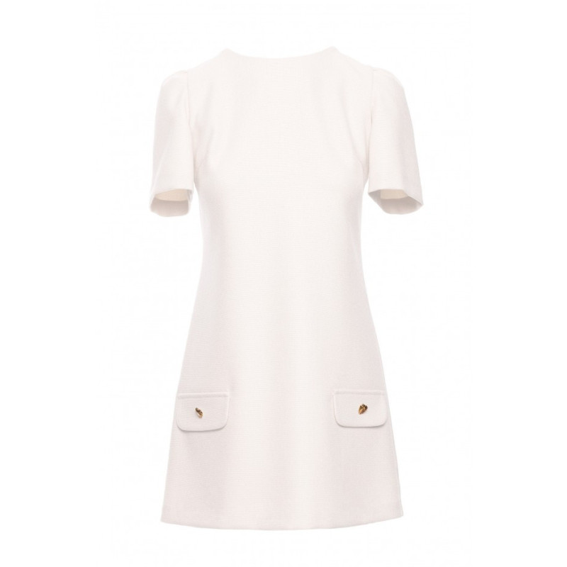 M855 Mini sukienka trapezowa - śmietankowa