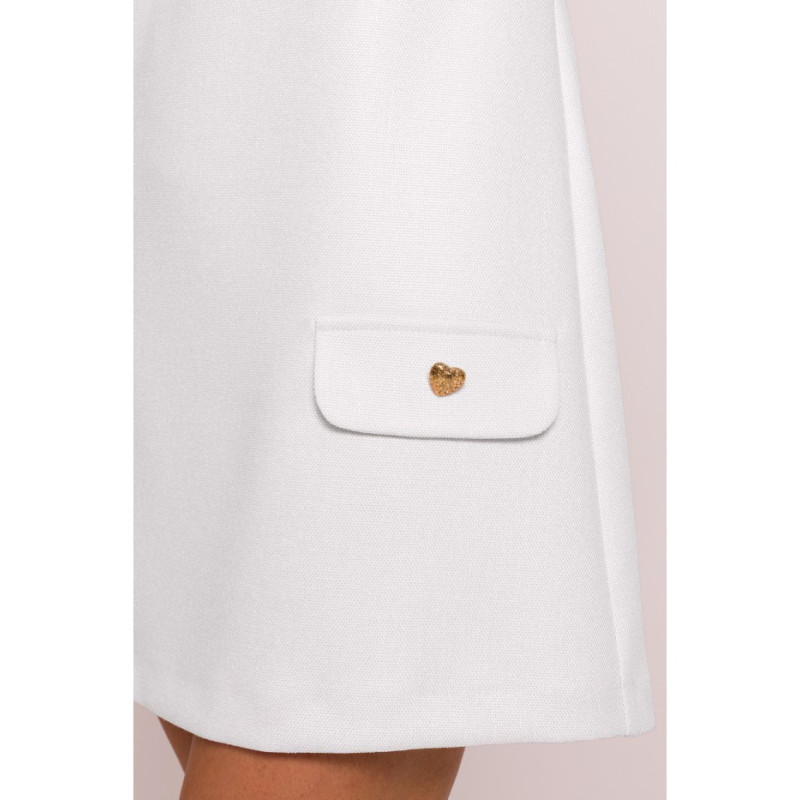 M855 Mini sukienka trapezowa - śmietankowa