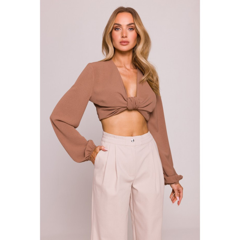 M799 Spodnie z szerokimi nogawkami - beżowe