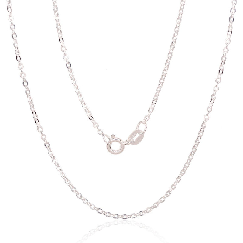 Silver chain Anchor round 1 mm , diamond cut 2400157, Silver 925°