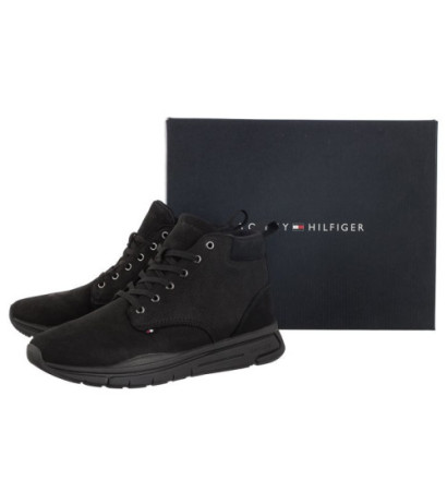 Tommy Hilfiger Warm Hilfiger Lth Hybrid Boot Black FM0FM04412 BDS (TH665-a) sports shoes