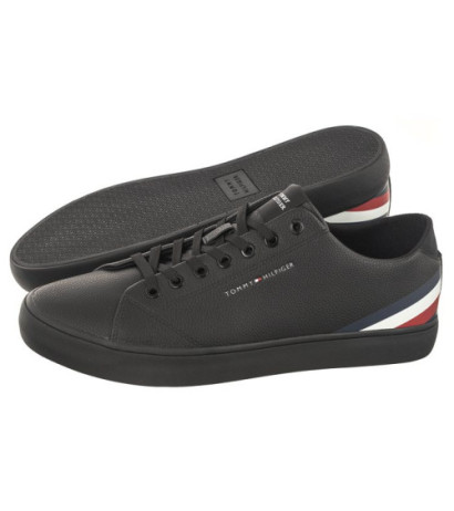 Tommy Hilfiger Hi Vulc Core Low Lth Stripes Triple Black FM0FM04778 0GQ (TH863-a) sports shoes
