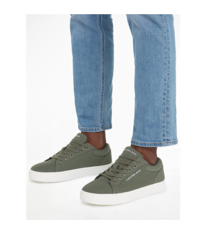Calvin Klein Classic Cupsole Low Lth In Dc Dusty Olive/Bright White YM0YM00976 0IH (CK495-b) sports shoes