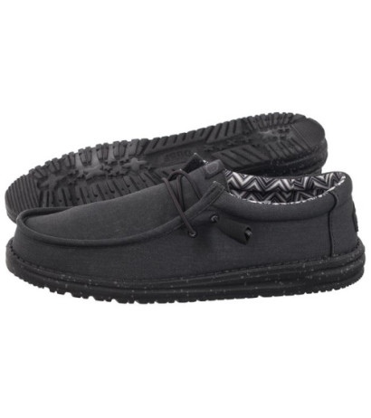 Hey Dude Wally Stretch Canvas Black 40700-060 (HY14-b) shoes