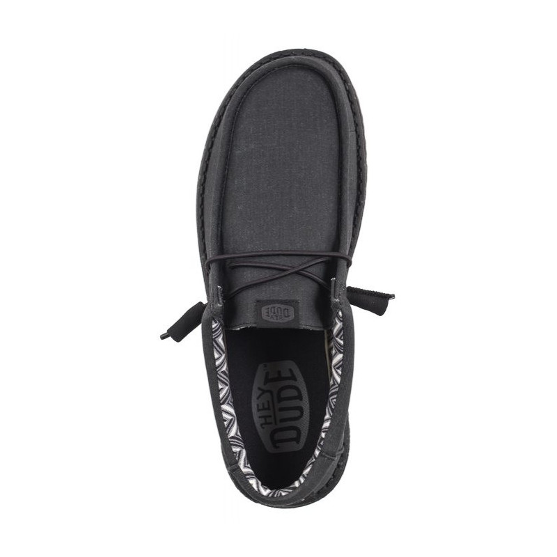 Hey Dude Wally Stretch Canvas Black 40700-060 (HY14-b) shoes