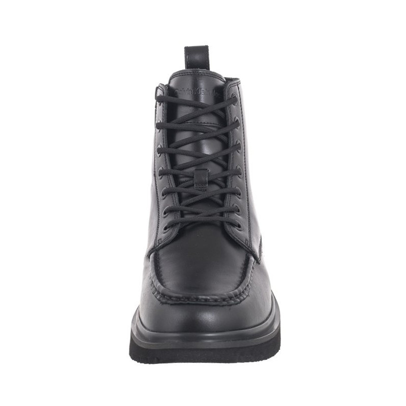 Calvin Klein Eva Boot Mid Laceup Unform Dress Triple Black YM0YM01073 0GJ (CK558-a) boots