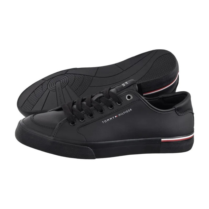 Tommy Hilfiger Core Corporate Vulc Leather Black FM0FM05399 BDS (TH1255-b) Sneakers