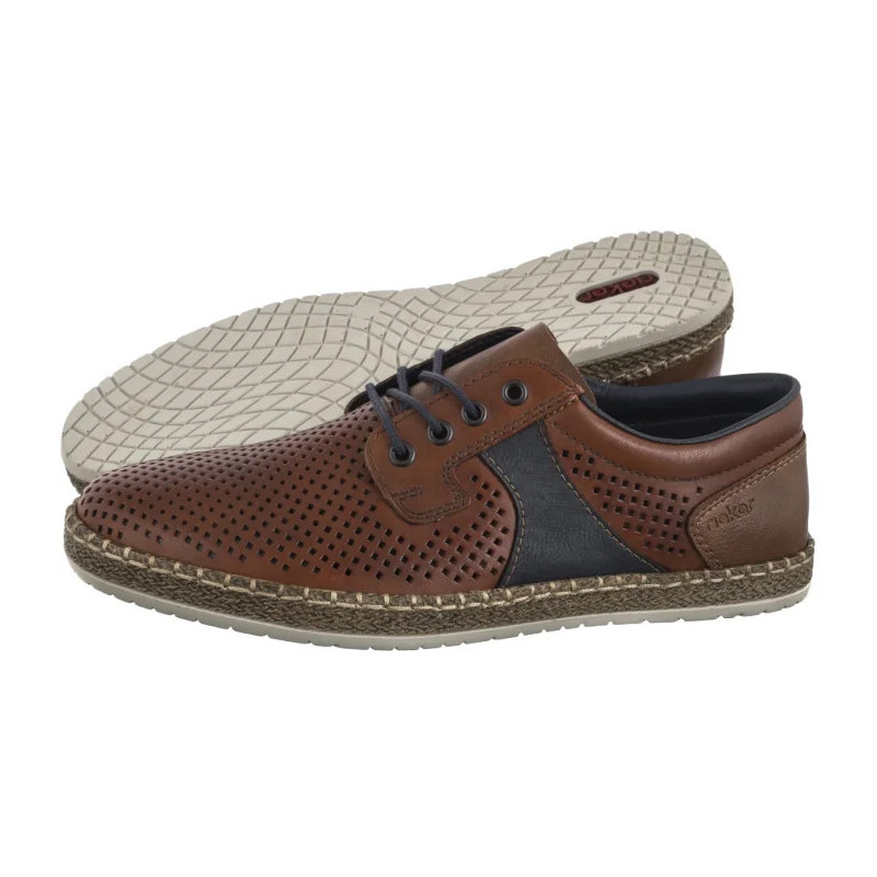 Rieker Brązowe Ażurowe B5214-24 Brown (RI247-a) shoes