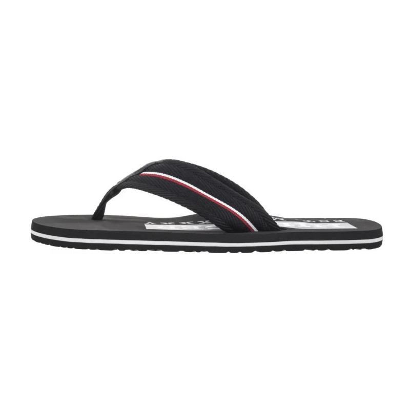 Tommy Hilfiger Corporate Hilfiger Beach Sandal Black FM0FM05436 BDS (TH1321-b) shoes