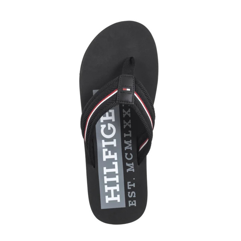 Tommy Hilfiger Corporate Hilfiger Beach Sandal Black FM0FM05436 BDS (TH1321-b) shoes
