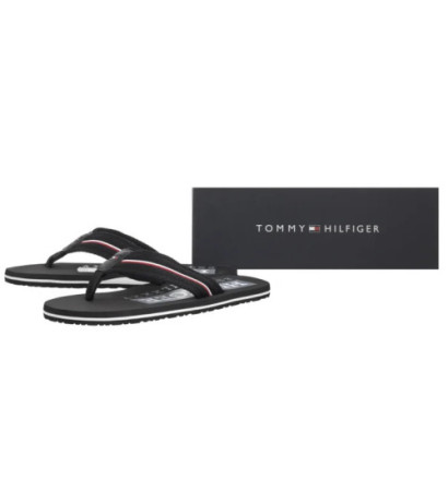 Tommy Hilfiger Corporate Hilfiger Beach Sandal Black FM0FM05436 BDS (TH1321-b) shoes